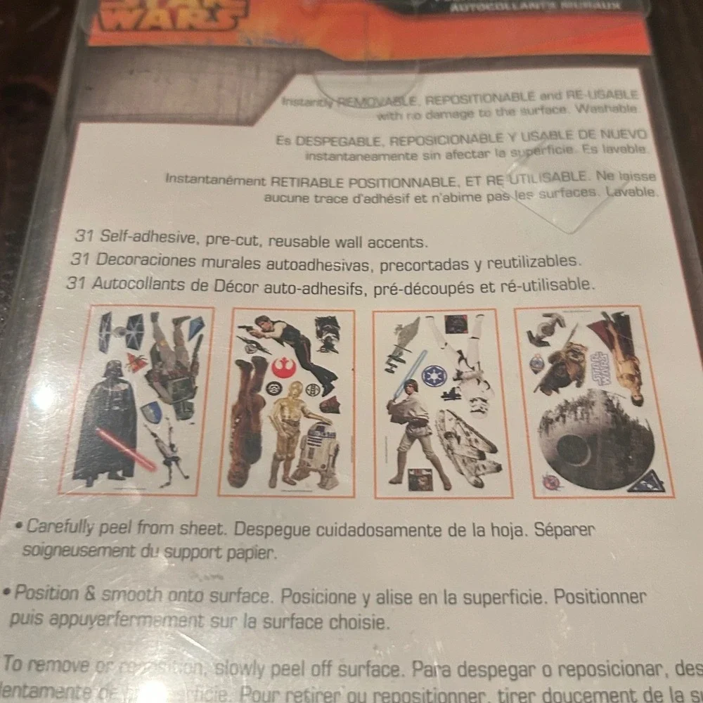 Star Wars Wall Decals Kids‎ New Force Awakens 15pc Peel Stick Playroom Bedroom